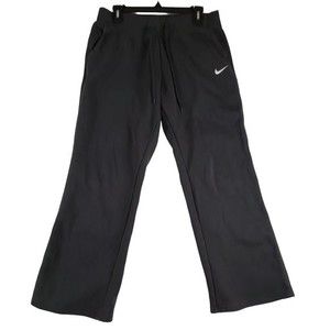 Nike Sportswear WOMEN’S L Sweatpants Dark Grey Baggy Wide Leg Embroidered Logo